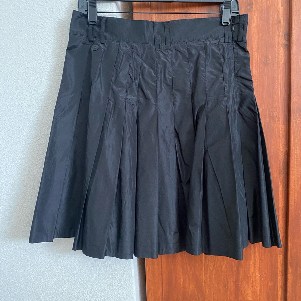 Authentic Chanel silk Black Pleated Skirt
